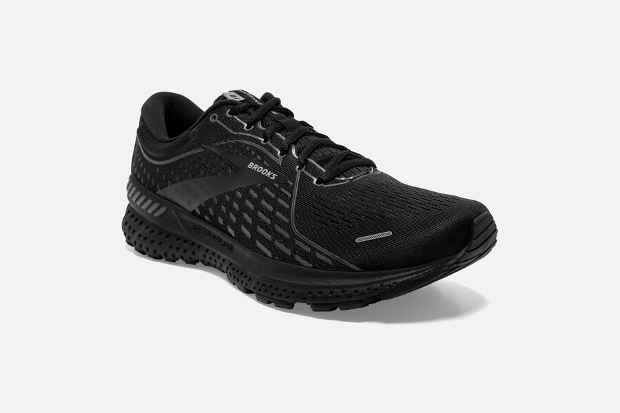 Brooks Israel Adrenaline GTS 21 Road Running Shoes Mens - Black - WEJ-746189